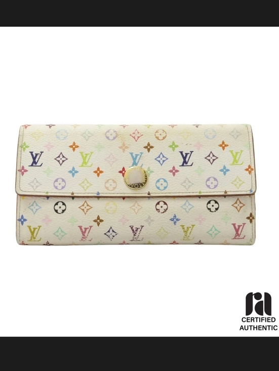 Louis Vuitton Handbags - Y2K Louis Vuitton White Murakami Sarah Wallet Pink Interior - Authenticated!